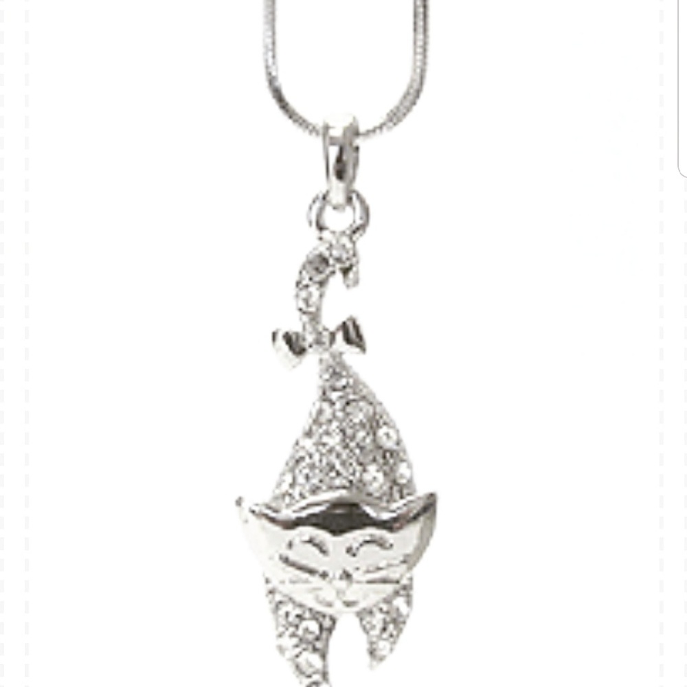 Cat rhinestones necklace